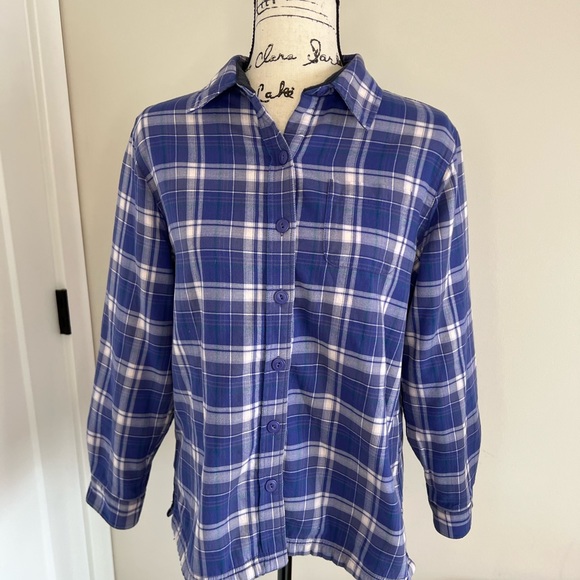 L.L. Bean Fleece Lined Flannel Plaid Shirt. Very Warm! Women Size Small Petite - Picture 5 of 14